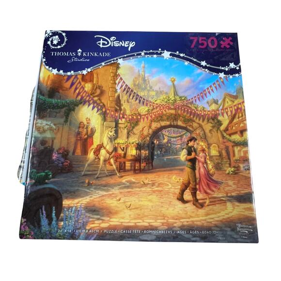 Thomas Kinkade Lot of 3 Disney Puzzles 750 Piece Snow White, Micky, Tangled NEW - Picture 5 of 8